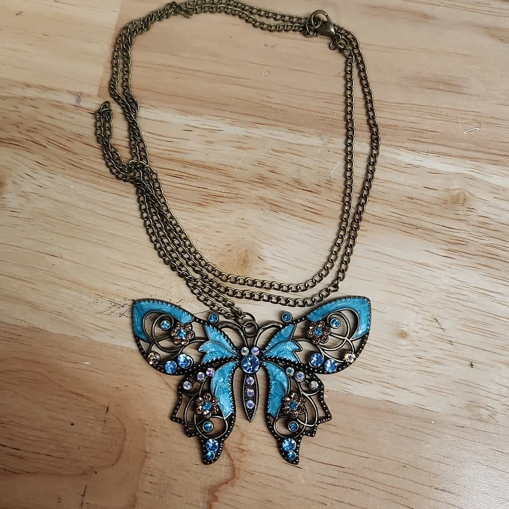 Butterfly Necklace 30" - Picture 2 of 4